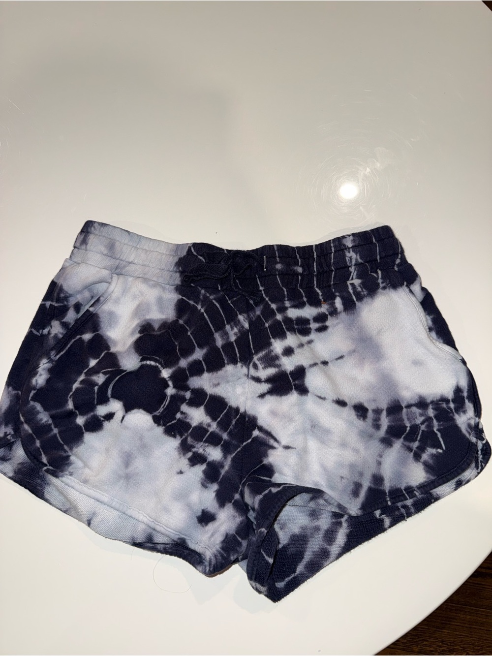 lovestitch Navy and White Tie-Dye Athletic Shorts